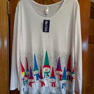 Mac & Belle Women’s Snowman Tunic Top-3/4 Sleeves